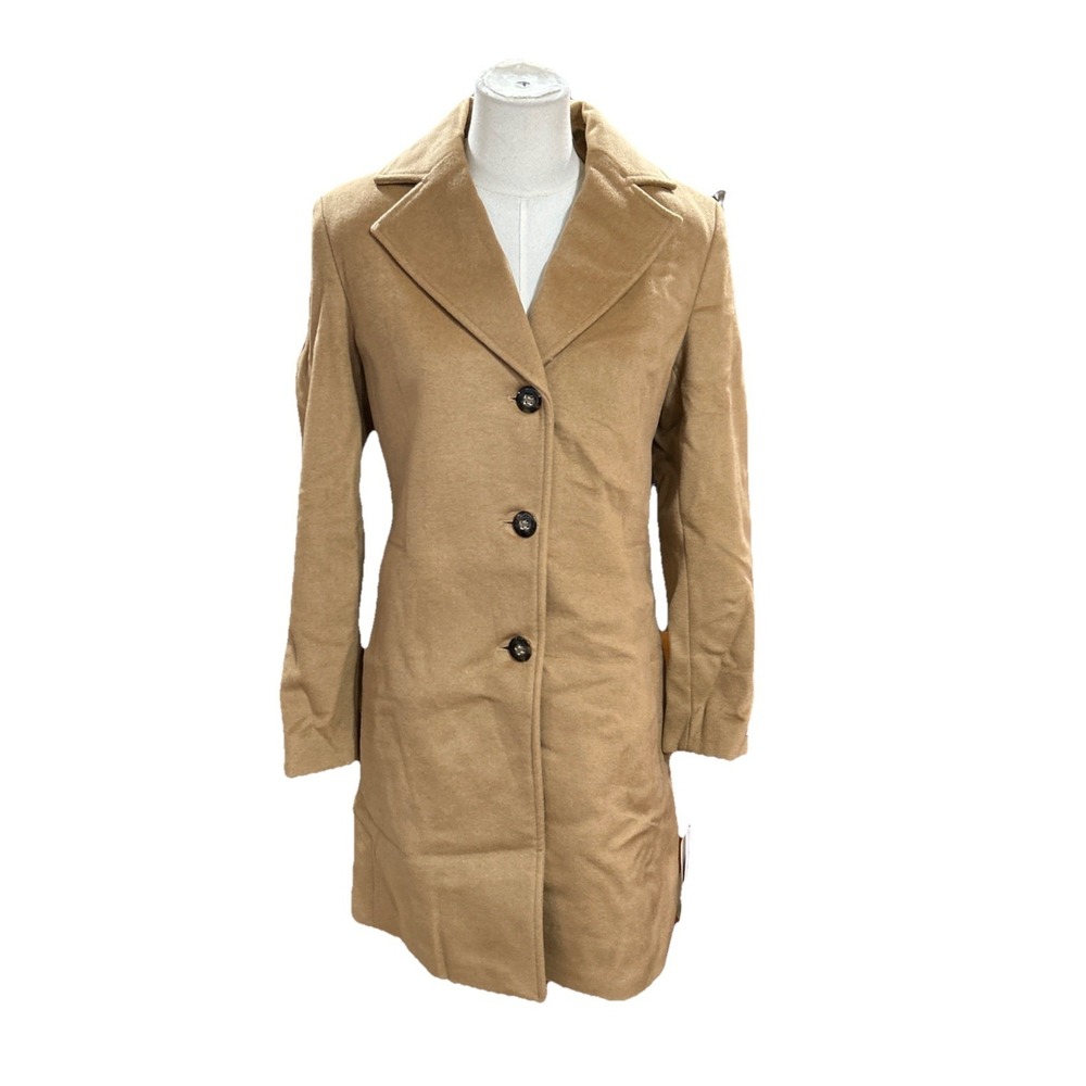 Calvin Klein Women's Coat Precious Fiber Size 4 Cw082699 Brown Msrp 390.00